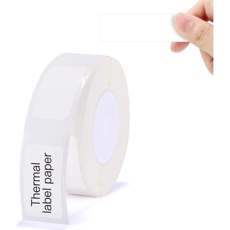 Ruban d'étiquettes autocollantes pour imprimante thermique NIIMBOT D11/D110/D101 imperméables indéchirables et faciles à remplacer Blanc 15 x 50 mm (1/5)