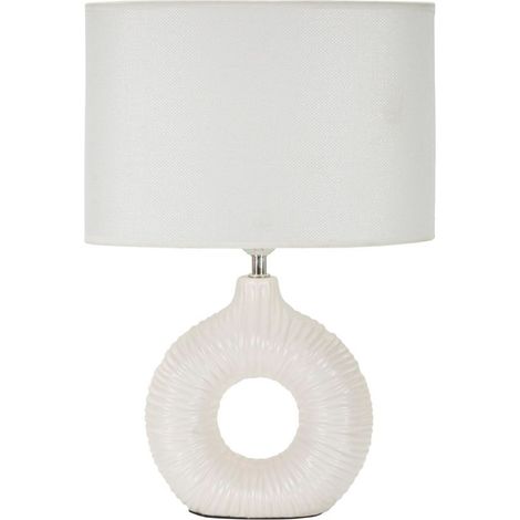 Lampada da tavolo in ceramica bianco, 28,5x15x43 cm – Seta (1/5)