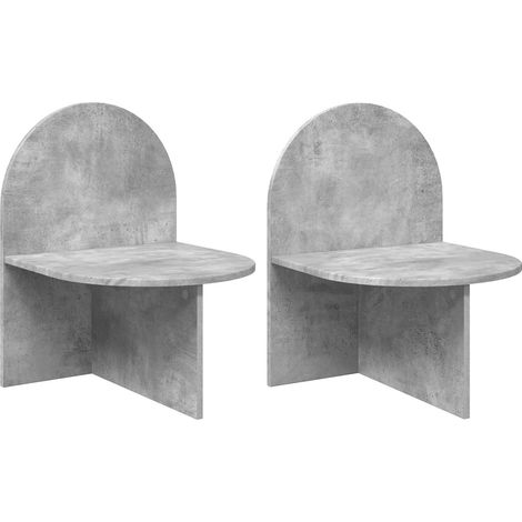Set di 2 Comodino  Armadio da Notte  Mobiletto da notte Grigio Cemento 48 x 49 x 65 cm (1/5)