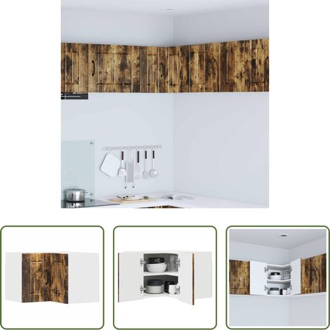 Küchenregal Holz - Küchenschrank Geräucherte Eiche 57 x 57 x 40 cm Holzwerkstoff (1/5)