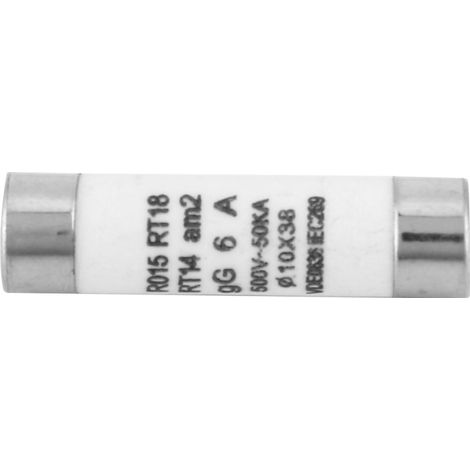 Lot de 10 fusibles cylindriques à pouvoir de coupure élevé avec indicateur 10x38 380-500 V CA (6 A) (1/5)