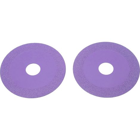 GARRYFIZH 2 disques à découper le verre, diamètre extérieur 100 mm, diamètre intérieur 22,23 mm, lame de scie diamantée en acier à haute teneur en manganèse, pour cristal violet