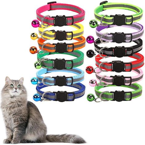 Lot de 12 colliers anti-strangulation pour chats, accessoires pour chats. (1/5)