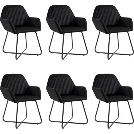 Esszimmerstühle 6 Stk. Schwarz Samt vidaXL (1/5)