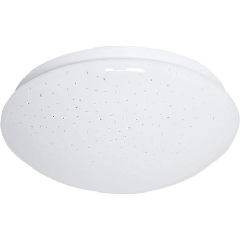 Deckenlampe LED Deckenleuchte Wohnzimmerlampe weiß mit Sterneneffekt in runder Form, Metall Kunststoff, 12W 840lm 3000K, DxH 26x9,2 cm