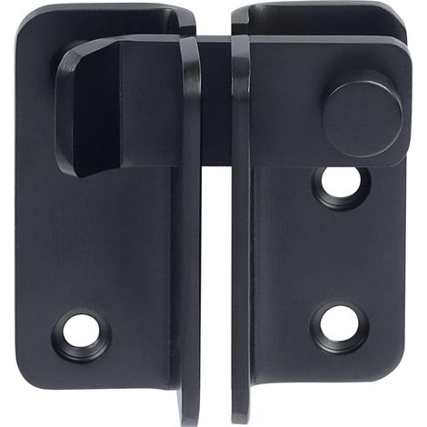 Verrou Porte Loquet Serrure Porte Coulissante Serrure Verrou Portail de sécurité de Fermeture Porte pour armoire de grange, de bain, garage, fenêtre, ouverture à droite Noir, L: 52 x 62 (1/5)