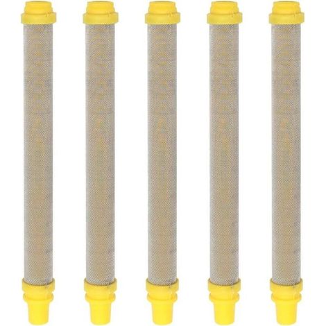 Lntyq 5 Pieces 100 Mesh Filter de Pistolet de Pulvérisation sans Air Miles en Acier Inoxydable Airless Pistole Filtre pour Wagner Airless Paint Spray Gun,100mm (Jaune) (1/5)