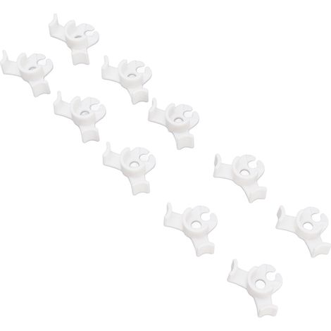 Lot de 20 pinces de tuteurage en plastique blanc, à faible contrainte, angle réglable de 90°, pour serres et jardins. (1/5)