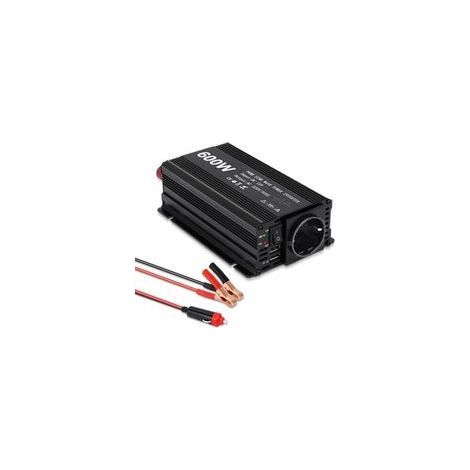Convertisseur 12V 600W Convertisseur de Tension Power Inverter DC 12V AC 220V, Onduleur Transformateur avec Allume Cigare Prise Electrique (1/4)