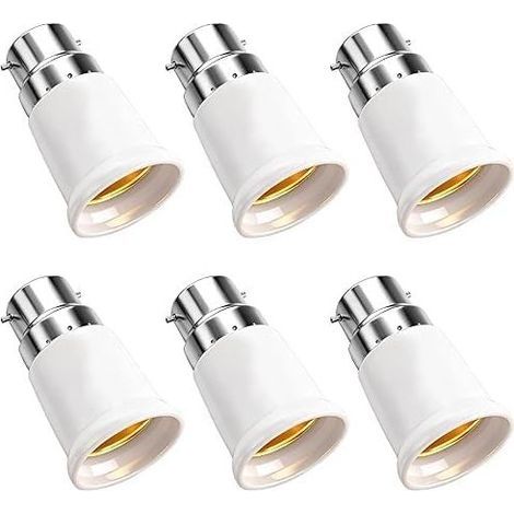 Pièces Adaptateur B22 e E27, Convertisseur Douille Baïonnette B22 to E27, 0-250V Adaptateur Ampoule Baillonette vers Vis pour pour Ampoule LED Incandescente Halogene Adaptateur Culot Douille (1/5)