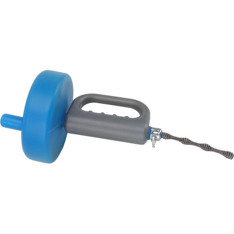 Outil de nettoyage de canalisations avec poignée, bleu, pour égouts, toilettes et cuisines, en fil d'acier, 10 m de long (1/5)