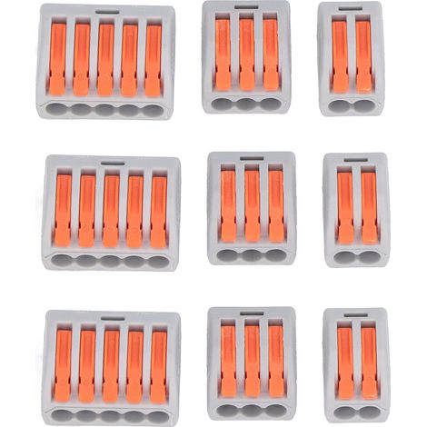 90-teiliges Sortiment kompakter Drahtverbinder, Schnellverbinder, Klemmenblöcke, 250 V, 32A, Orange (1/5)