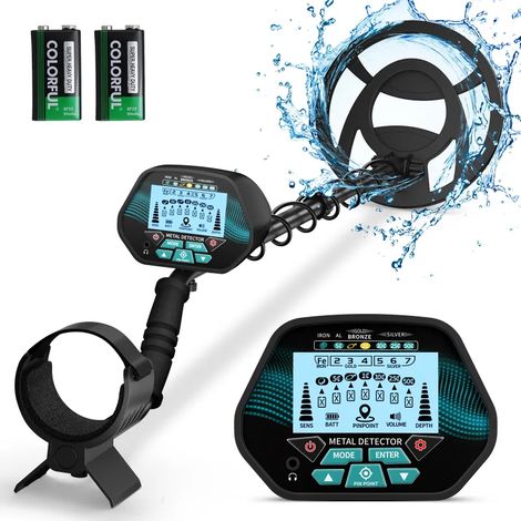Détecteur de métaux pour adultes et enfants, longueur réglable, sensibilité ajustable et signal sonore. Modes Tous Métaux/DISC/PP, écran LCD, kit pro détection or, idéal pour plage, jardin, chasse aux (1/5)