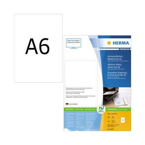 "Herma Premium Papier Laser pour Imprimante Laser Jet d`encre/Imprimante Couleur A6 105x148 mm 800 pages Blanc" (1/4)