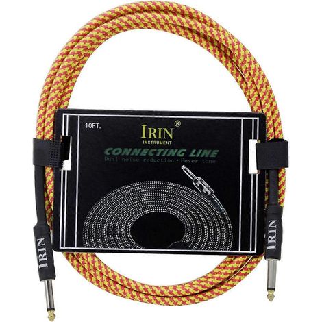 Geräuschunterdrückendes Gitarrenkabel (10 m), orange und gelb (1/5)
