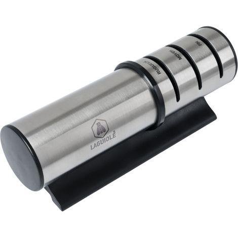 LAGUIOLE CUISSON - Aiguiseur 3 systèmes d'affûtage en acier inoxydable noir