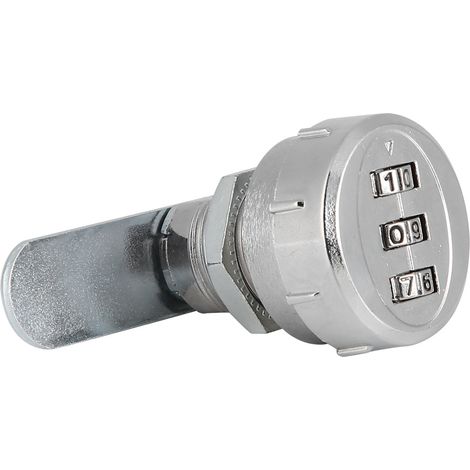 Serrure mécanique à code à 3 chiffres pour armoire, chromée, 20 mm / 0,79 po (1/5)