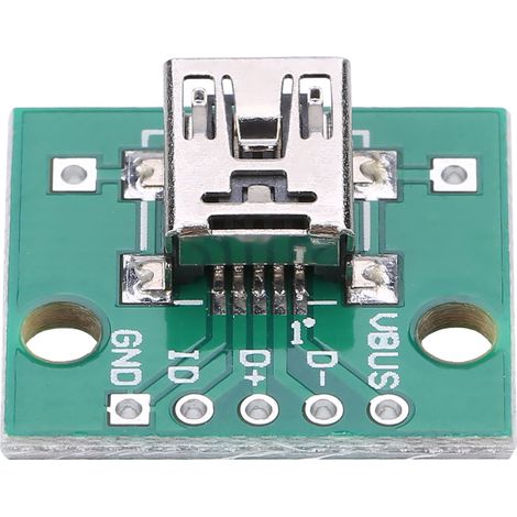 10 cartes adaptatrices Mini USB vers DIP (5 broches) pour alimentations USB DIY sur circuits imprimés de 2,54 mm (1/5)