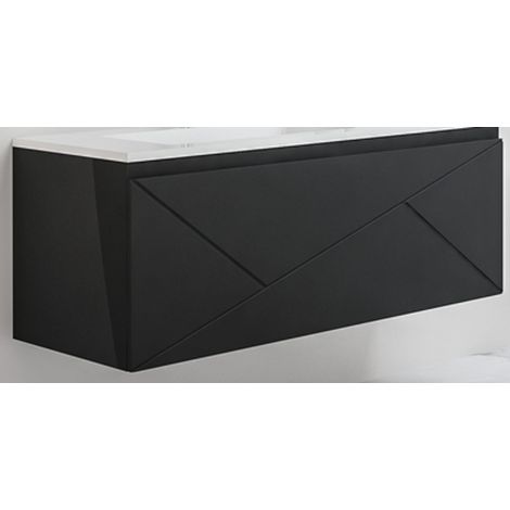 MEUBLE SUSP ANCODESIGN NOIR MAT 120CM 4 TIROIRS