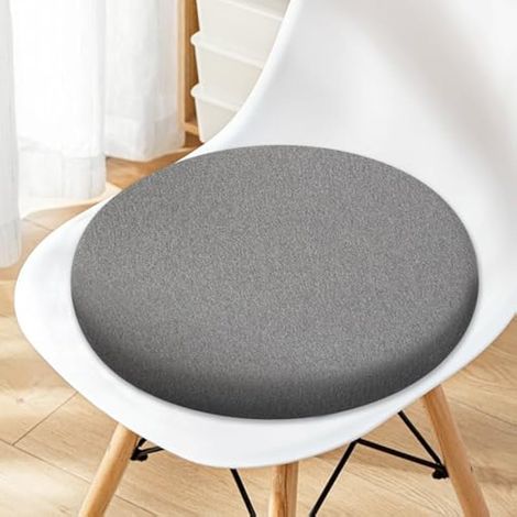 Nizirioo Galette De Chaise Rond, Coussins De Chaise, Coussin De Chaise Coussins D'assise Coussins De Siège Lavables Amovible Coussin D'assise Ronds en Coton Rebond Élevé pour Chaise(Gris Foncé, 40cm) (1/5)