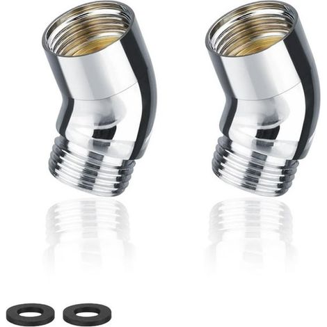 Raccord de pommeau de douche à 135°, 2 pièces, raccord G 1/2, connexion universelle, raccord pivotant pour pommeau de douche, angle réglable pour douchettes à main (1/5)
