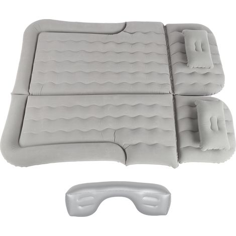 Matelas gonflable électrique 12V avec gonfleur intégré, surface velours, pour voyage en SUV, monospace, camping-car, gris (1/5)