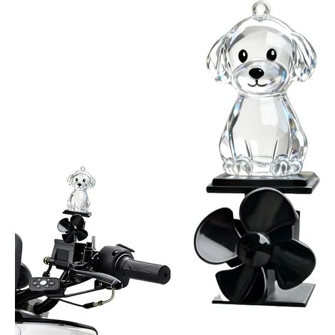 Hundefiguren Motorrad beleuchtete Dekoration windbetriebene