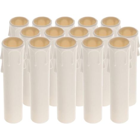 Manchons pour Bougies en Plastique Blanc Forme Goutte D'eau 15pcs Installation Facile pour Protection Coulures Décorations Vintage (1/5)