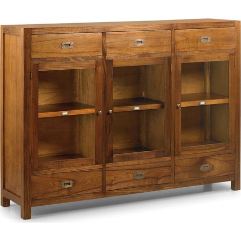 Buffet en bois massif de Mindy 3 portes 6 tiroirs Orka 160cm (1/5)