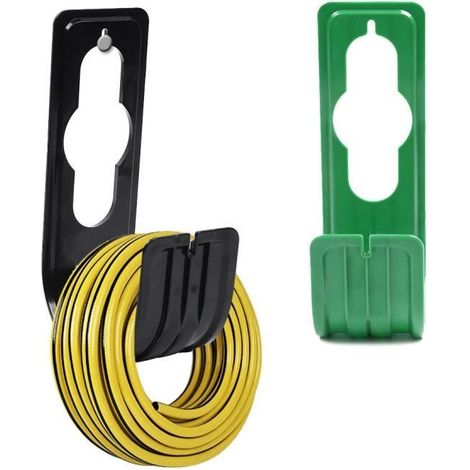 2 pcs support de tuyau d'arrosage, mural anti-corrosion, fixation robuste pour jardin et terrasse (1/4)