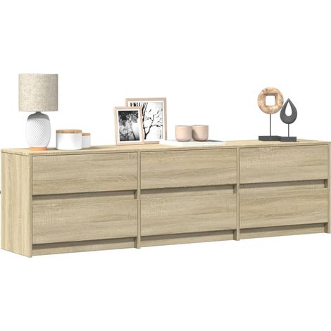 TV-Schrank mit LED-Beleuchtung Sonoma-Eiche 180x34x50 cm