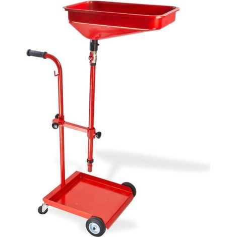 Dema – Récupérateur huile de vidange pivotant 360° – Réglable de 110 à 177 cm – Bac d'écoulement avec filtre intégré – Roues directionnelles