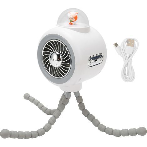 Wiederaufladbarer, tragbarer Kinderwagenventilator mit flexiblem Clip, 4 Geschwindigkeitsstufen und 120°-Drehung für Babys, Camping und Outdoor-Sportarten (1/5)