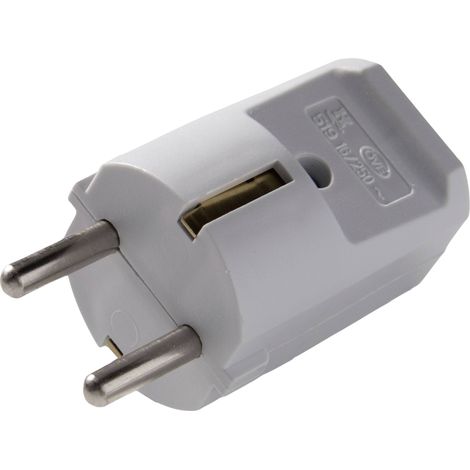 Martin Kaiser 519oT/gr Fiche électrique mâle avec terre Polyamide 6 250 V gris IP20 A743613