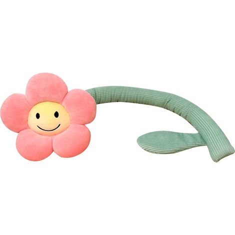 Porte-rideau Souple Mignon Tournesol en Peluche Décoratif pour Chambre d'Enfants, Bureau - Rose Foncé, Longueur 95cm (1/5)