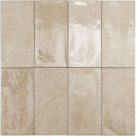 Carrelage Mur Mainzu Beige Brillante 10x20 cm