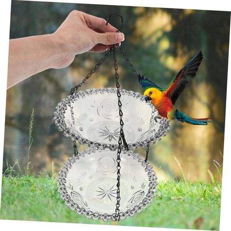 Mangeoire suspendue pour oiseaux, décoration d'extérieur, baignoire pour oiseaux, décoration suspendue pour balcon ou ja (1/4)
