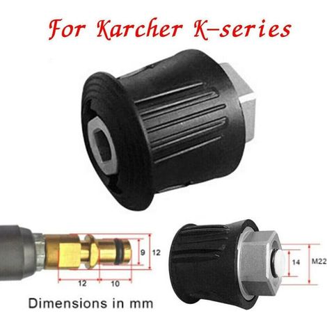 Raccord rapide haute pression pour tuyau Karcher, pistolet et nettoyeur haute pression, adaptateur de tuyau M22 14 mm pour série Karcher (1/4)