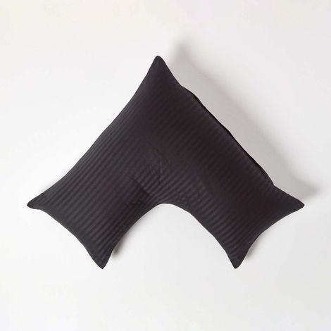 HOMESCAPES Black Egyptian Cotton Super Soft V Shaped Pillowcase 330 Thread Count - Black