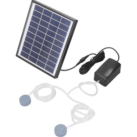 Pompe solaire étang 10V 6W DC micro fontaine avec panneau solaire réglable et kit pompe à air pierre à bulles (1/5)