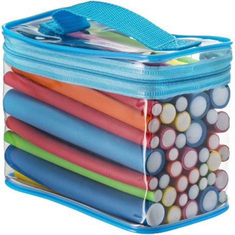 Juego de 42 rulos de goma resistentes en 7 tamaños diferentes, con estuche. Una herramienta flexible y ligera para crear peinados de calidad profesional en casa. (1/5)