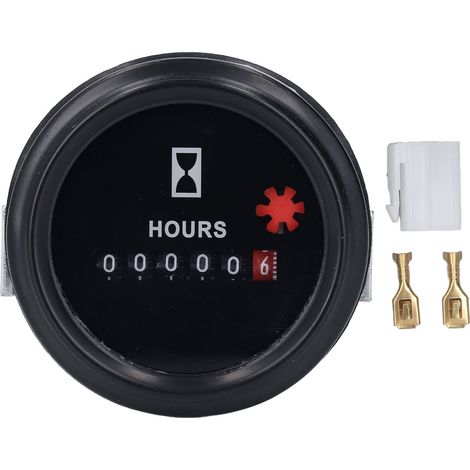 Compteur horaire à quartz 0-99999.9H Testeur de jauge ronde de haute précision à 6 chiffres pour générateur de pompe (1/5)