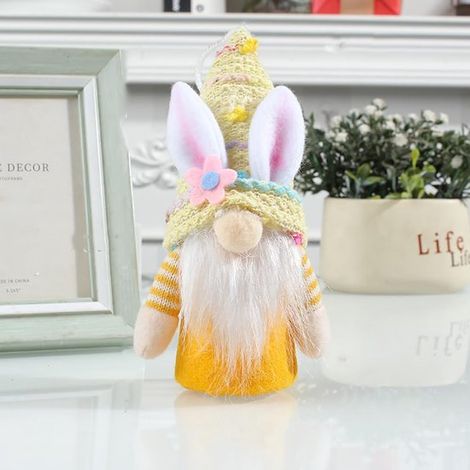 Set di 5 gnomi pasquali a forma di agnello – Gialli, in peluche, illuminati, per bambine (1/3)