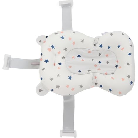 Coussin de bain flottant, sûr, pliable et réglable pour nouveau-né, étoiles blanches (1/5)