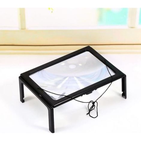 Große, freihändige 3-fache Vergrößerungslupe im A4-Format mit LED-Beleuchtung, Leselupe Gdel-ABI (1/4)