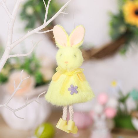 Lapin En Peluche - Décoration Suspendue Pour Porte, Couronne Ou Arrière-Plan De Fête - Idéal Pour Pâques Et Printemps - 1 Pièce (1/5)
