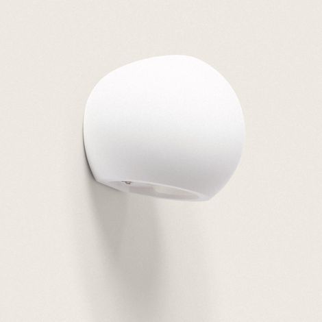 Applique murale en plâtre Klay blanc – Forme circulaire – Ampoule G9 – Éclairage contemporain pour salon et entrée (1/5)