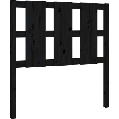 Maison Exclusive - Testiera per Letto Nera 95,5x4x100 cm in Legno Massello di Pino