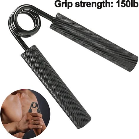 Entraîneur de main et d'avant-bras, appareil d'entraînement de la force de préhension en métal, appareil d'entraînement des poignets, (noir) (1/4)