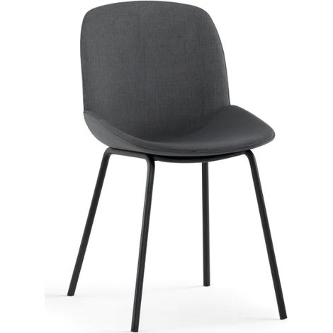 Adhara, Set di 4 sedie in tessuto Grigio scuro (57cm X 46cm H. 80cm)  Duzzle (1/5)